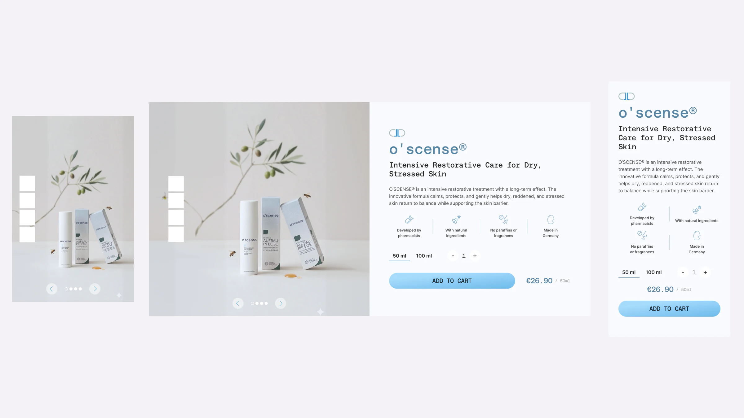 High-resolution selection of E-commerce work for L&L Pharma / o’scense