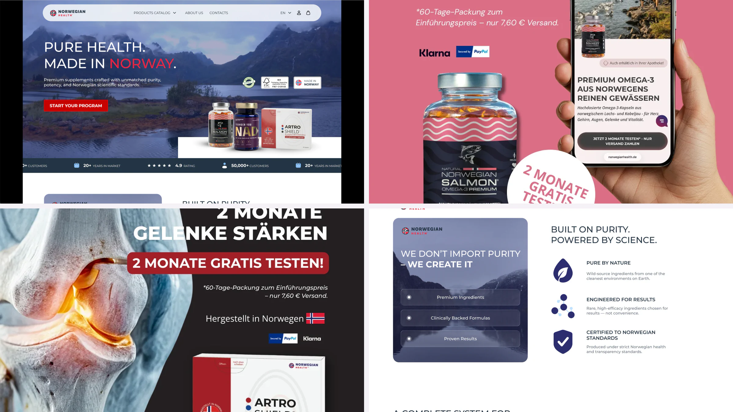 High-resolution selection of Performance marketing work for Norwegian Health